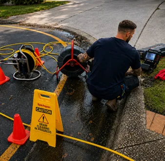 Repairing a burst drain pipe at a Leichhardt home